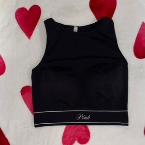 PINK Victoria's Secret Black Top with Pink Logo